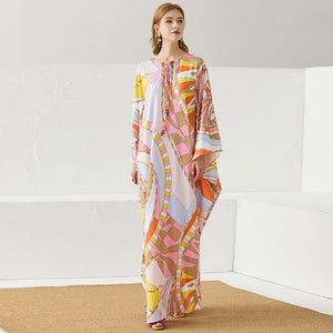 ISLA BONITA Silk Print Maxi Resort Dress